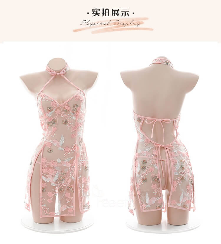 Sexy Flower Embroidery Cheongsam CH015