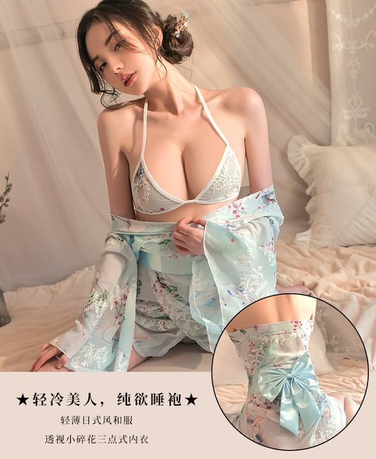 Japanese Sexy Kimono With Bikini Set KM008BL