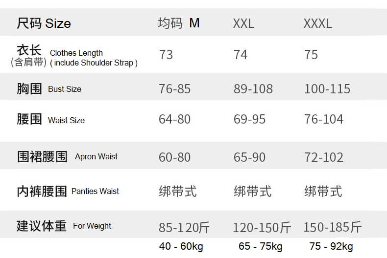 MD016-Size chart