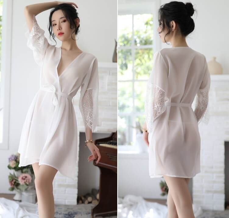 Sexy Bathrobe With T-back PJ008WH