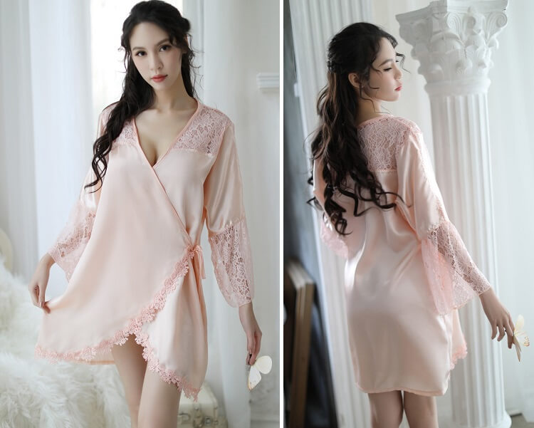 New Style Large Size Lace Silky Pyjamas PJ014PK